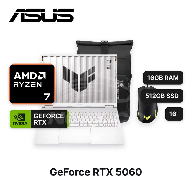 Laptop TUF Gaming A16 FA608UMI-TU255Ryzen 7-260 16GB 512GB SSD RTX 5060 16 90NR0KV6-M00J90