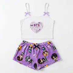 NACIONAL - Pijama BTS Army Dama Conjunto Top Short