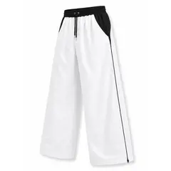 ENKI - PANTALON HOMBRE OVERSIZE BICOLOR TELA NOVA BLANCO CASUAL URBANO MODA STREETWEAR