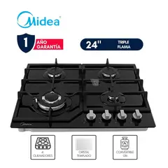 Midea - Cocina Empotrable a Gas 24” I MTGB24R3402GG