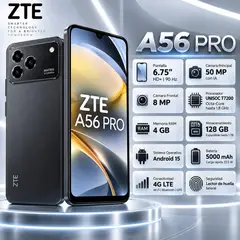 ZTE - Celular Blade A56 Pro 4GB RAM 128GB 4G  NEGRO / NEGRO / NEGRO