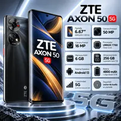 ZTE - Celular Axon 50 5G 6GB RAM 256GB  NEGRO / NEGRO  /  NEGRO