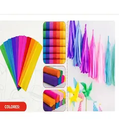 GENERICO - Papel Crepé Colores pasteles pack 5 unidades