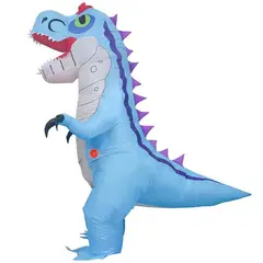 JOTA STORE - Disfraz Inflable de Dinosaurio Cabezón Celeste Adulto para Halloween y Cosplay