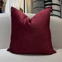 CLAUDIA RIVA HOME - Funda de Cojín Terciopelo Vino N + relleno de poliester