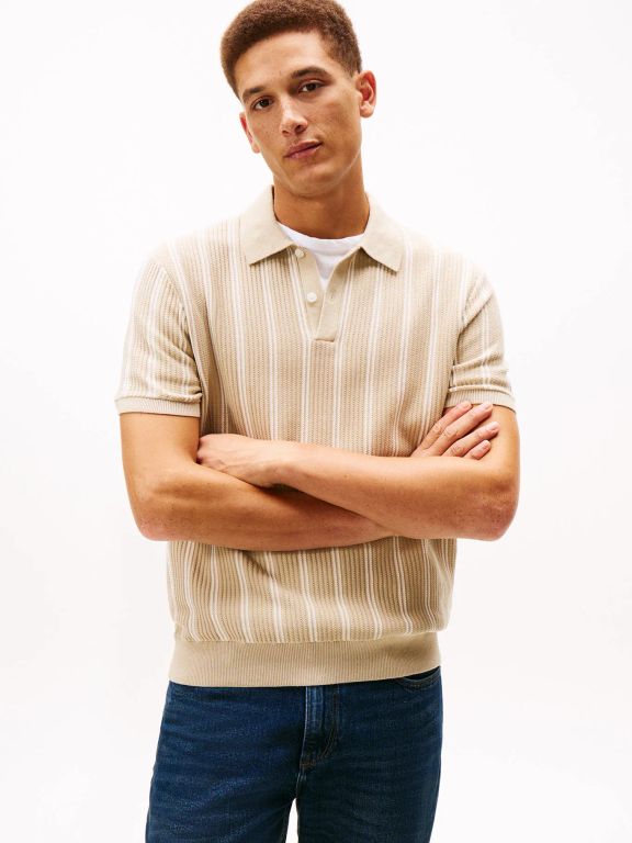 POLO KNITTED VERTICAL STRIPE SS POL TH