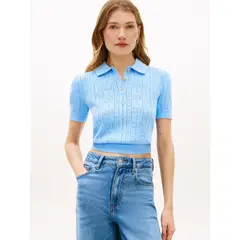 TOMMY HILFIGER - POLO POINTELLE PUFF S/S POLO-NK SWT TH