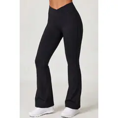 ALPHA FIT - Leggings Flare Mujer - Leggins flare palazo - Malla deportiva mujer
