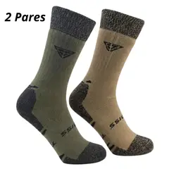 HEISS - Medias Tácticas Pack X2 Algodón Extrareforzadas Altas