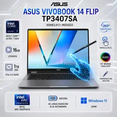 ASUS - Laptop Vivobook 14 Flip Core Ultra 7 256V 16GB 1TB SSD 14" OLED Touch Win11 90NB14Y1-M005E0