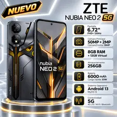 ZTE - Celular Nubia Neo 2 5G 256GB 8GB RAM  NEGRO  / NEGRO  /  NEGRO