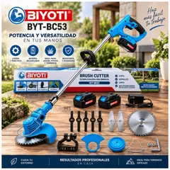 OEM - Desbrozadora Podadora Biyoti Inalámbrica 3 en 1 600W + 2 Baterías - Multifunción