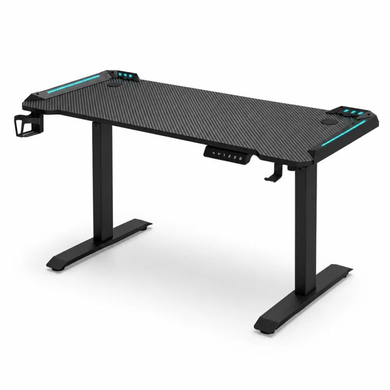 Escritorio Gamer Eléctrico con Altura Ajustable e Iluminació