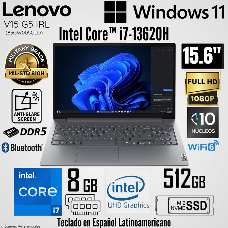 Laptop V15 G5 IRL Intel Core i7-13620H 8GB RAM 512GB SSD 15.6" FHD Luna Grey - 83GW005GLD