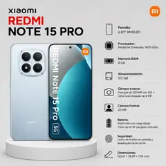 XIAOMI - CELULAR REDMI NOTE 15 PRO 5G 512GB 8GB RAM Azul glaciar