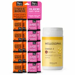MUJER AGUAJE - Citrato de Magnesio y Colágeno Aguaje con Biotina 20 Sobres y Omega 3 Wellosophy
