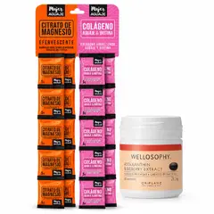 MUJER AGUAJE - Citrato de Magnesio y Colágeno Aguaje con Biotina 20 Sobres y Astaxantina Wellosophy