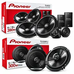 PIONEER - Combo TS-651C Componentes 6.5” 390W + Parlantes TS-G1620F-2 6.5” 300W