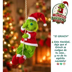 TOALLAS PERU DETALLES Y MAS - Muñeco Navideño Colgante "El Grinch"