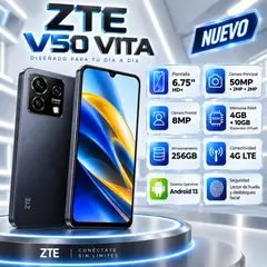 ZTE - Celular Blade V50 Vita 256GB 4GB RAM 4G NEGRO / NEGRO / NEGRO