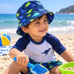 GENERICO - Sombrero para Bebe de 0 a 5 años de Dinosaurio - Gorro para Sol con Viscera para Niños