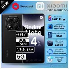 XIAOMI - Celular Redmi Note 14 Pro 5G 6.67" Pulg. 8GB RAM 256GB - Negro