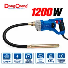 DONGCHENG - Vibrador de Concreto 1200W DZD35S + Manguera 3M ACC