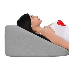 TERAFLEX - ALMOHADA COJIN ANTIREFLUJO ERGONÓMICO FUNDA ALGODÓN PIMA GRIS 60x55x25 CM