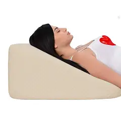 TERAFLEX - ALMOHADA COJIN ANTIREFLUJO ERGONÓMICO FUNDA ALGODÓN PIMA BEIGE 60x55x25 CM