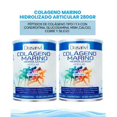 DRASANVI - Colágeno Marino Hidrolizado Articular Sabor Limón 280 gr x2 Pack