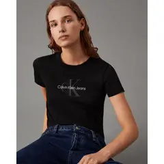 CALVIN KLEIN - CAMISETA GLOSSY MONOGRAM SLIM TEE CK