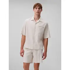 CALVIN KLEIN - CAMISA SS LINEN LYOCELL CAMP SHIRT CK