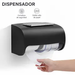 EXORIAM - Dispensador de Papel Higienico Doble Color Negro Clasico