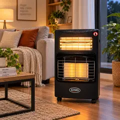 Alfano - Estufa a Gas Dual Gas y Eléctrica Alcance 30 m² 4200W  LD-168GQF