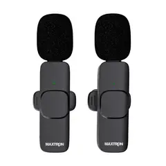 MAXTRON - Micrófono de Solapa Inalámbrico MXM1681-02 USB-C Negro