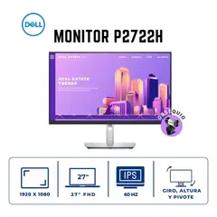 Dell - Monitor P2722H 27" FHD IPS 60Hz + CÁMARA WEB