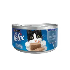 PURINA - Felix Lata 156 Gr - Gatos Adultos - Pate Pescado Y Atun