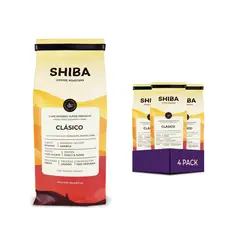 GENERICO - 4 Pack Café Intenso Super Premium Clásico Molido Media SHIBA 250 g