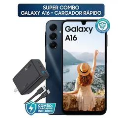 SAMSUNG - Celular Galaxy A16 128 Gb 4 Gb Ram negro + Cargador Rápido Tipo C 65W GAR322 1HORA