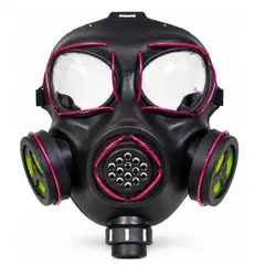 GENERICO - Máscara Estilo Gas LED Negra Halloween Cosplay – Color Aleatorio