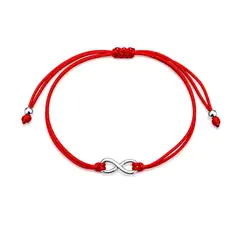 ESPIRAL ROJO - Pulsera Infinito Hilo Rojo - Plata