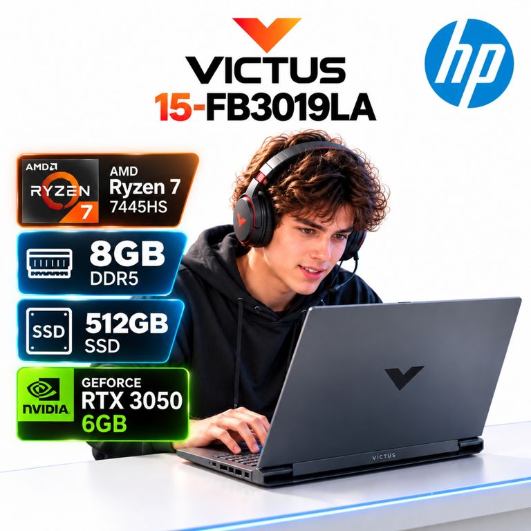 Victus 15-FB3019LA Gaming Ryzen 7- 7445HS 8GB RAM 512GB SSD 