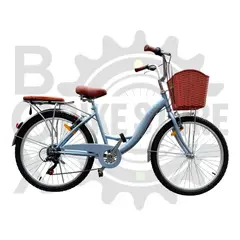 Box Bike - Bicicleta Urbana Kombat Lady Aro 26 Con Canasta Y 7v Lila
