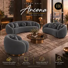 BARAKA HOME - Juego Sala Ancona 3 + 2 + Butaca Kaise