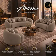 BARAKA HOME - Juego Sala Ancona 3 + 2 + Butaca Kaise