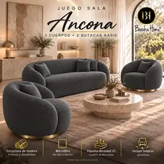 BARAKA HOME - Juego Sala Ancona 3 cuerpos + 2 Butaca Kasie