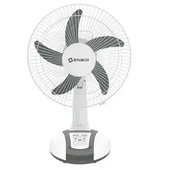 Imaco - Ventilador Solar FAN1418SOL 14 Mesa, Luz LED Recargable