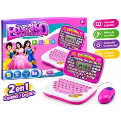 OEM - MINI LAPTOP EDUCATIVA PARA NIÑOS APRENDIZAJE CON MOUSE EN ESPAÑOL INGLES ROSADO