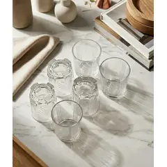 GENERICO - SET DE 6 VASOS CRUZ DE VIDRIO DE 240 ML