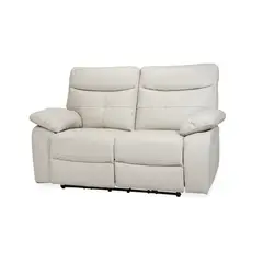 TUGO - Sofa Caroline 2 Cuerpos RecliElect Cuero+Pvc Gris Claro